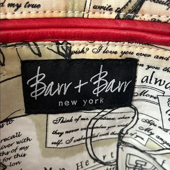 Barr + Barr Luxurious Red Leather Double Handle Travel Tote Bag Purse 🌺🌺 - Picture 9 of 11